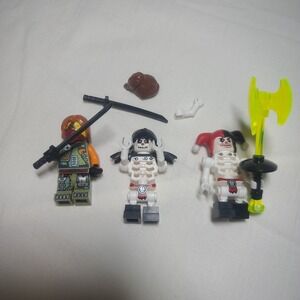 Lot Of 3 Minifigures Lego Ninjago Krazi Skeleton Frakjaw Ronin Salvage As Is